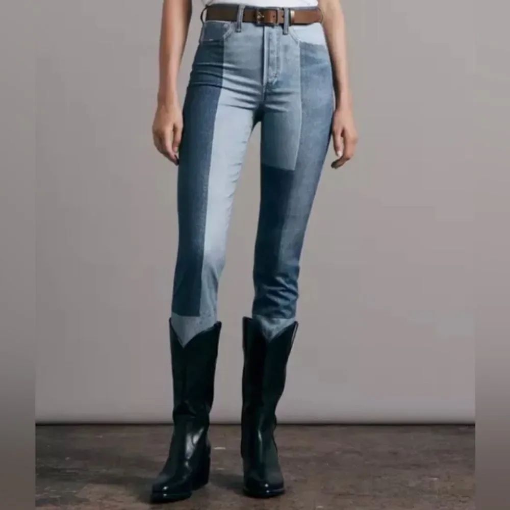RAG & BONE Jeans MIRAMAR NEW Stretch Nina Cigarette Byron Patchwork Size 24